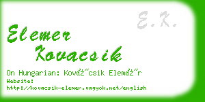 elemer kovacsik business card